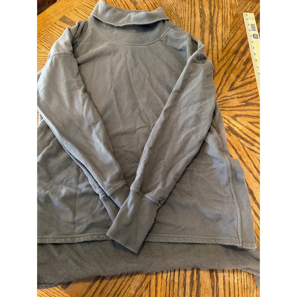 Champion C9 Womens Mock Neck Sweatshirt Gray High Low Hem Pullover Large